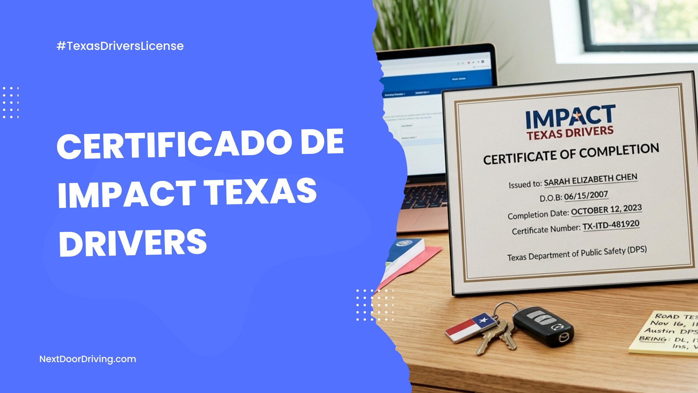 Certificado de Impact Texas Drivers