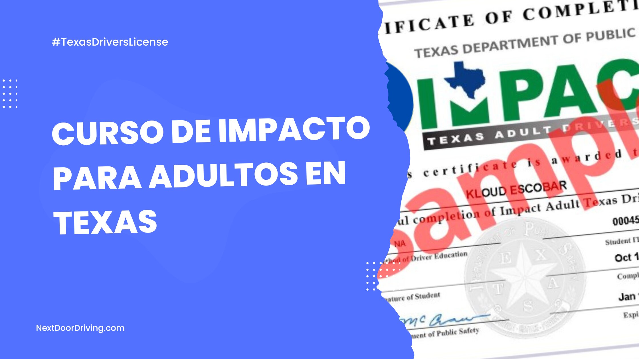 Curso de impacto para adultos en Texas